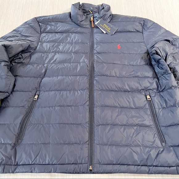 Polo Ralph Lauren Pony Full Zip Down Packable Jacket Men's Aviator Navy - Picture 3 of 14